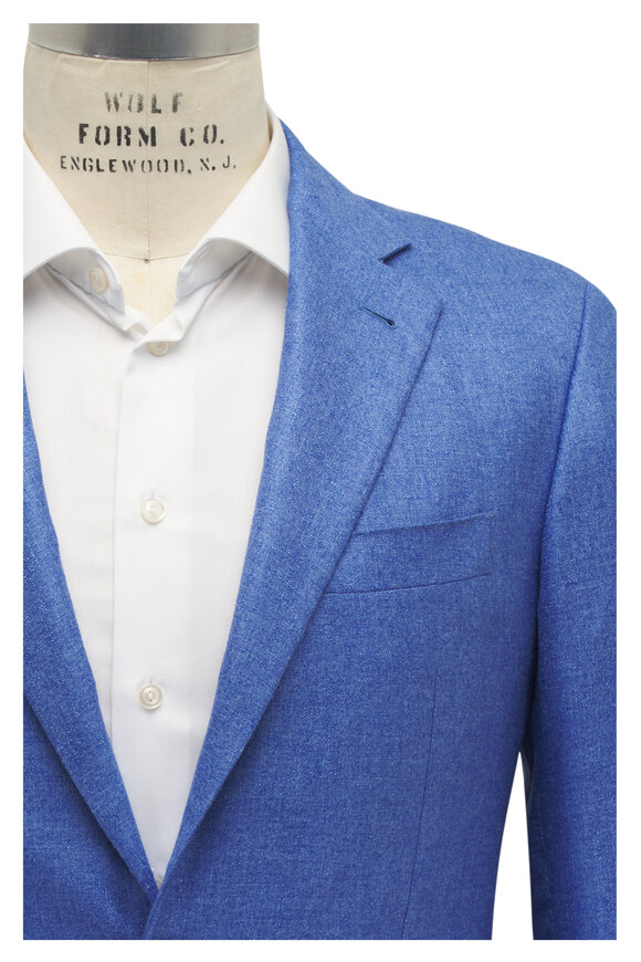 Canali Kei Spring Blue Silk & Cashmere Sportcoat