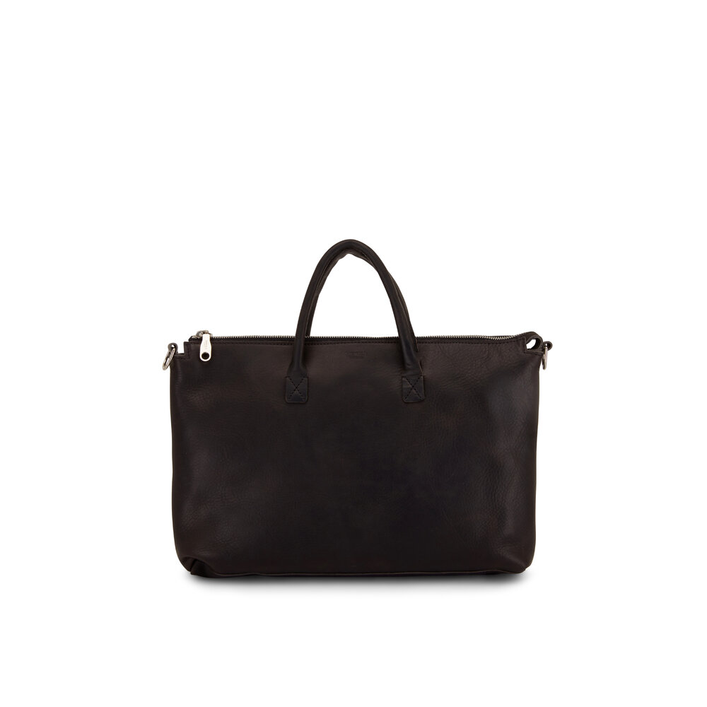 Shinola Utility Black Leather Computer Briefcase