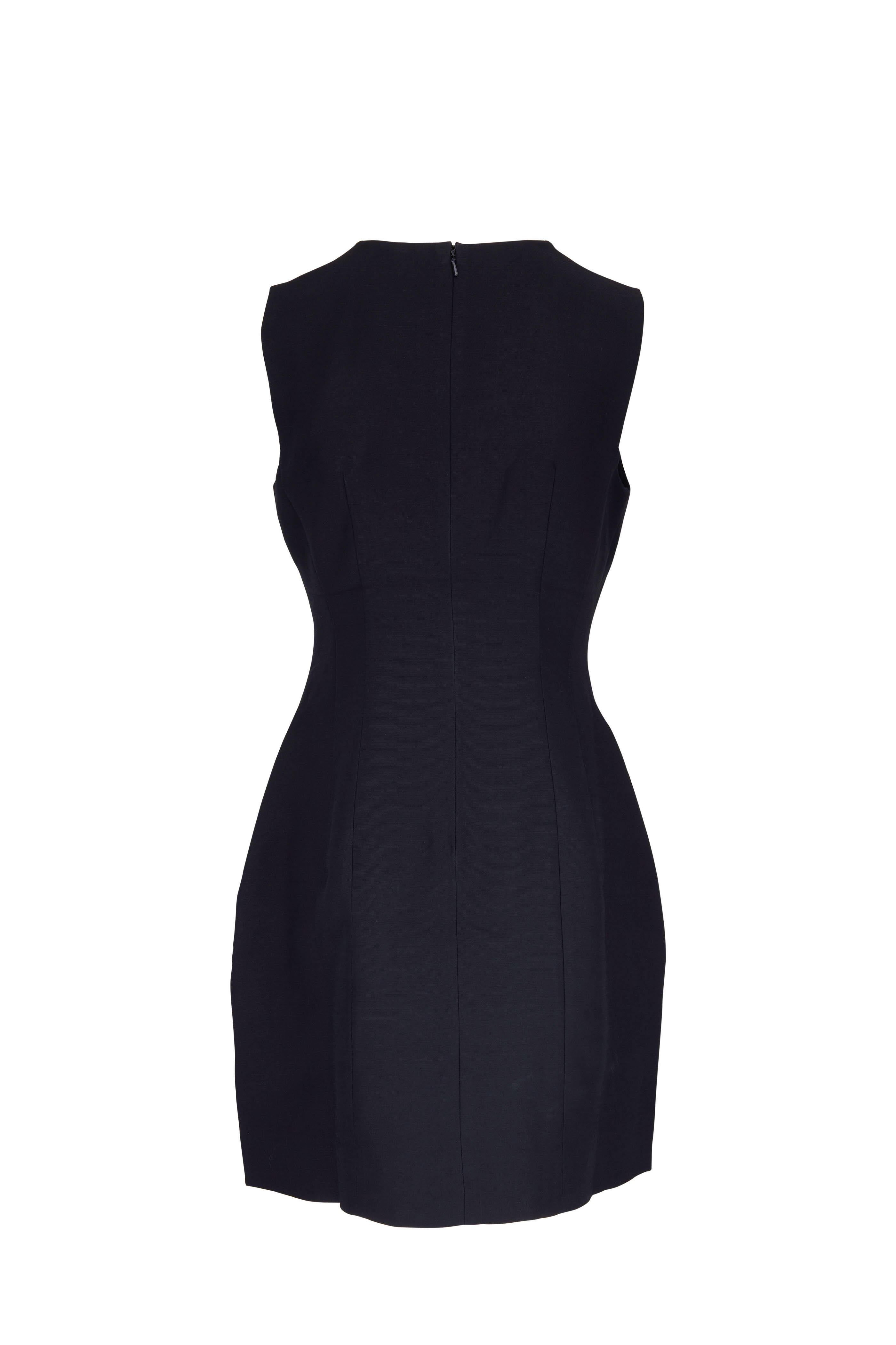 Adam Lippes - Navy Multi Silk Wool Embroidered Sheath Dress