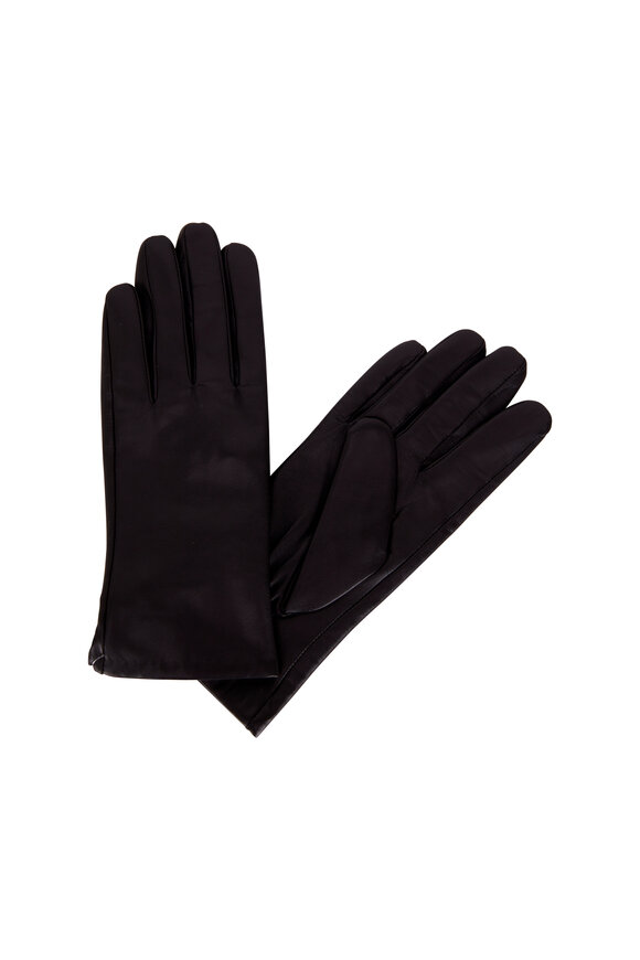 Viktoria Stass Black Leather & Cashmere Gloves