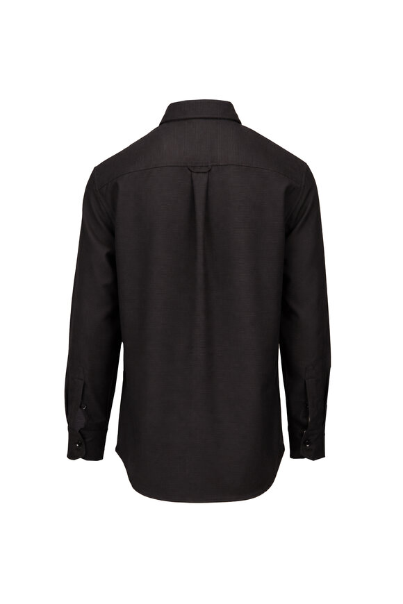 Brioni Black Wool Military Overshirt - view 2