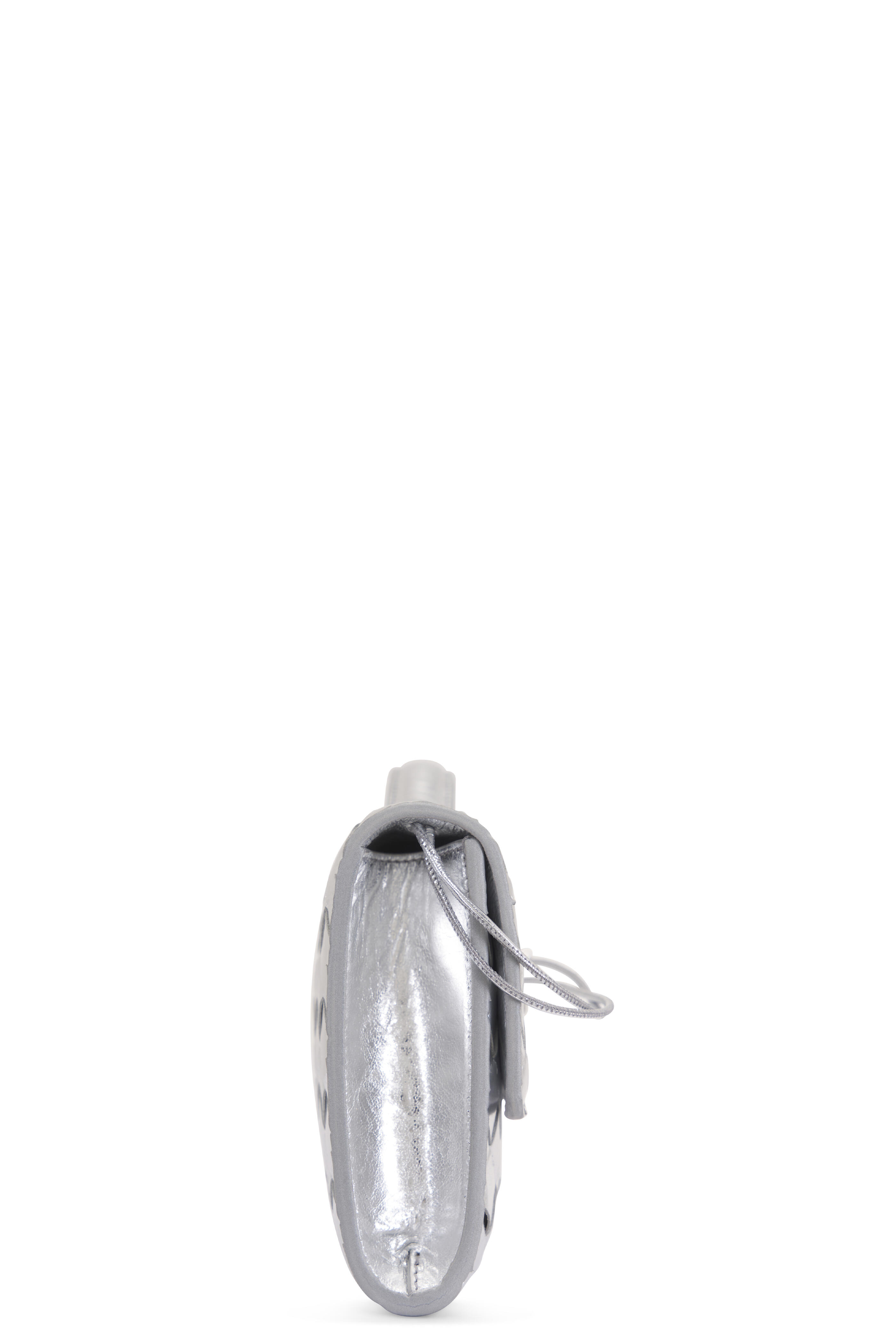 Bottega Veneta - Andiamo Metallic Silver Intrecciato Leather Clutch