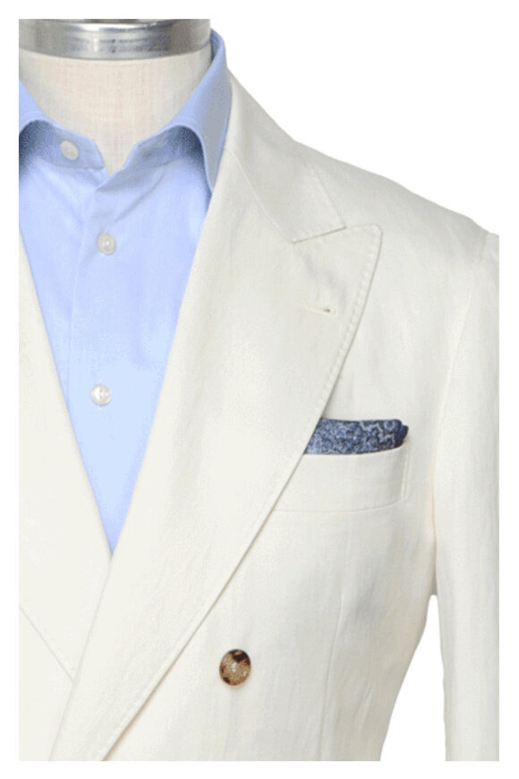 Brunello Cucinelli Off White Double Breasted Sportcoat - view 1