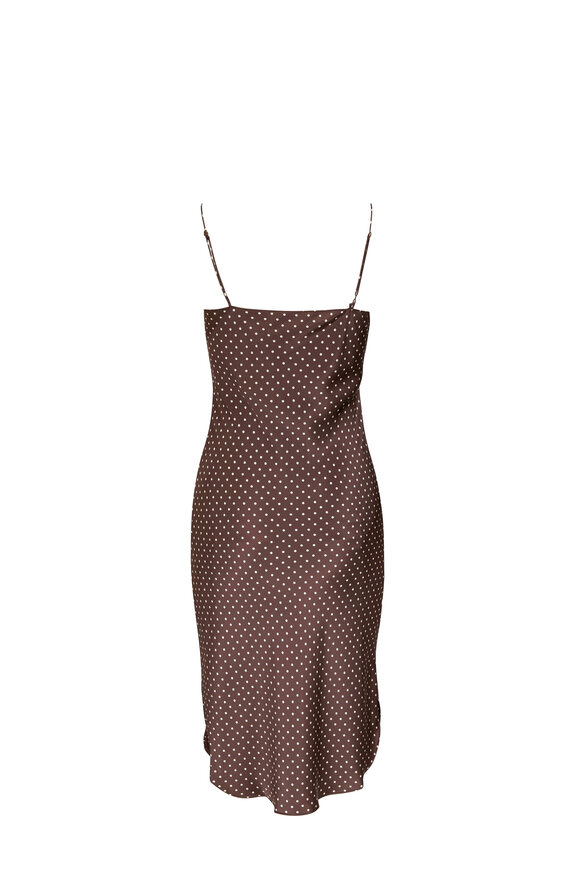 Nili Lotan - Brown Polka Dot Silk Cami Dress