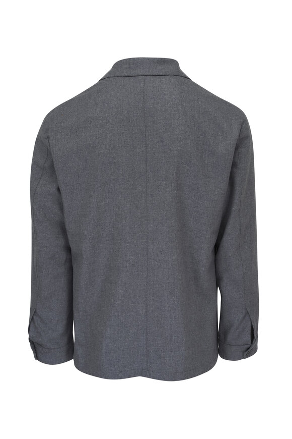 Atelier Munro - Light Gray Silk & Wool Overshirt