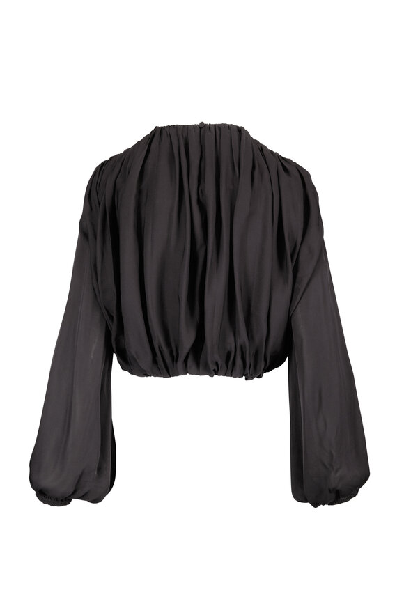 Simkhai Frida Black Silk Georgette Top - view 2
