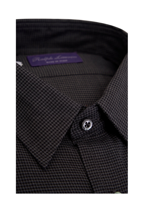 Ralph Lauren Purple Label - Charcoal Houndstooth Check Cotton Sport Shirt