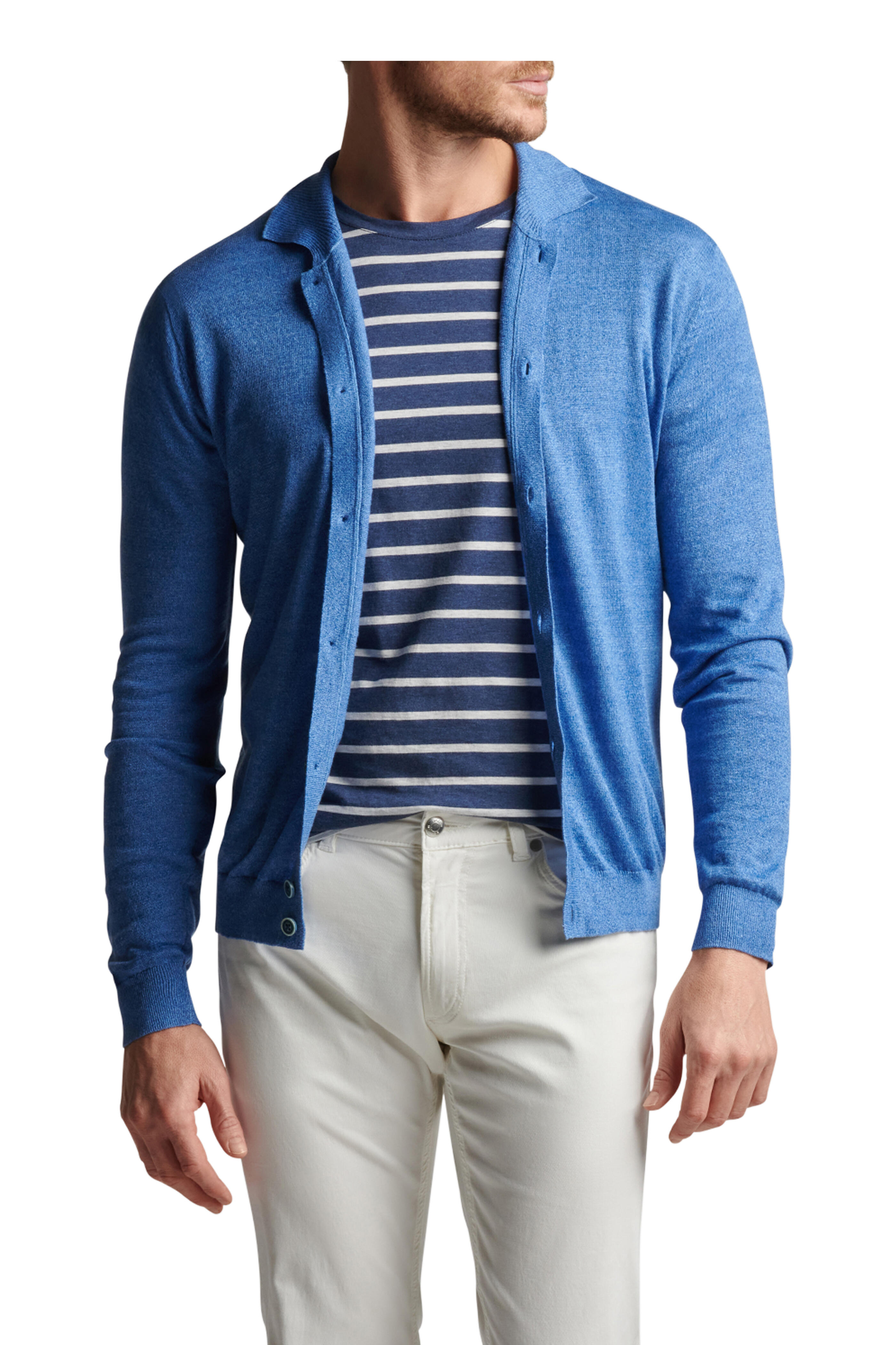 Peter Millar - Villa Marina Blue Linen & Wool Cardigan