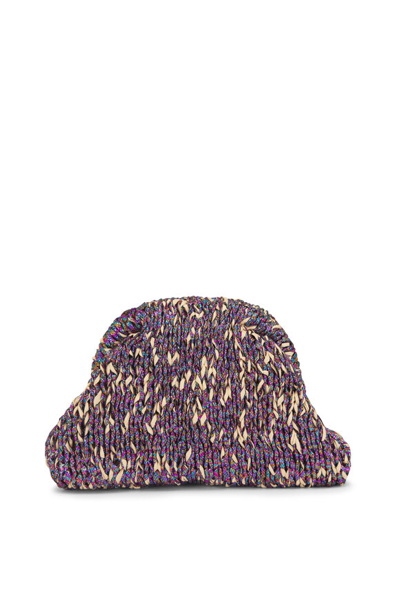 Maria La Rosa Spark Mini Game Natural Woven Clutch