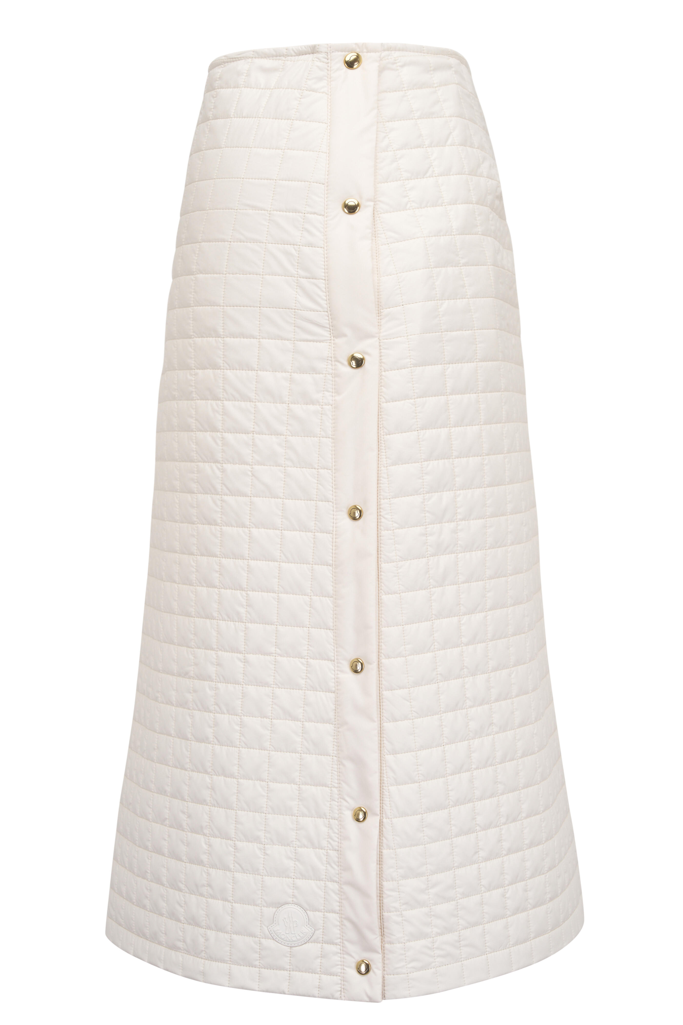 ★【MONCLER】Gonna midi in lana e mohair★ミディスカート Moncler - Gonna Cream Quilted Midi Skirt | Mitchell Stores
