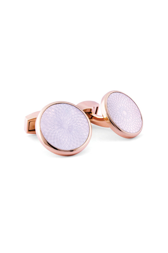 Tateossian Rotondo Guilloché Mother of Pearl Cufflinks