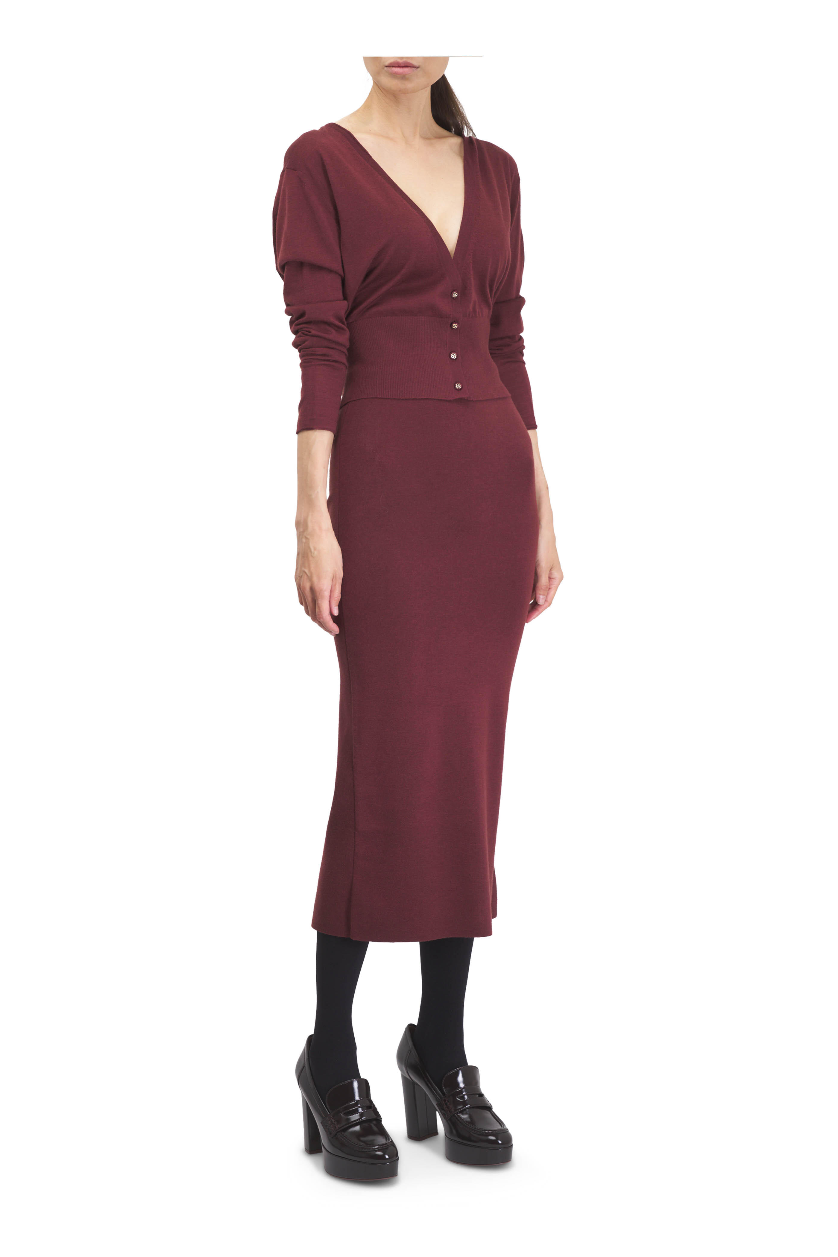 Dorothee Schumacher - Essential Ease Deep Red Brown Cardigan