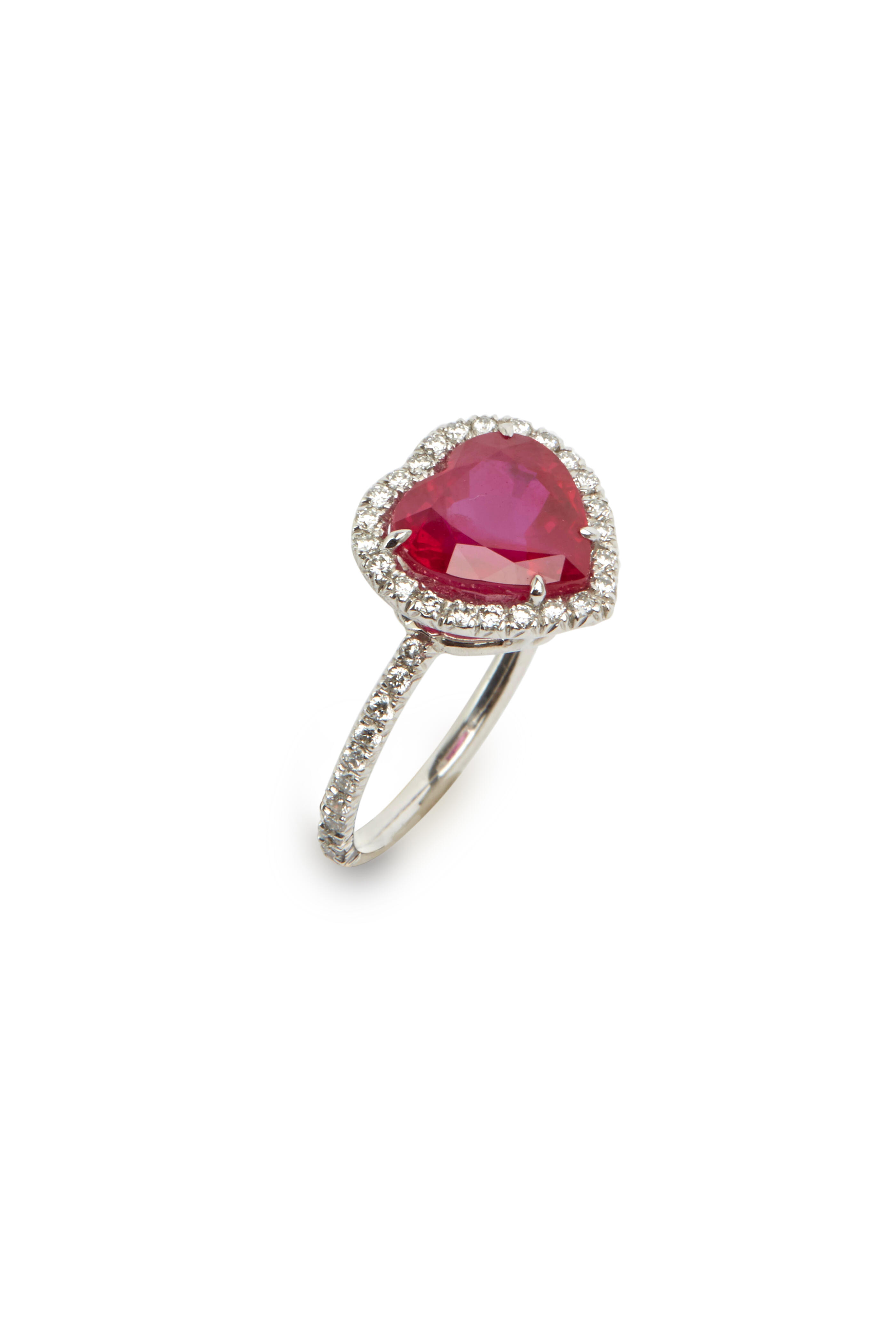 Fred Leighton - Heartshape Ruby & White Diamond Ring