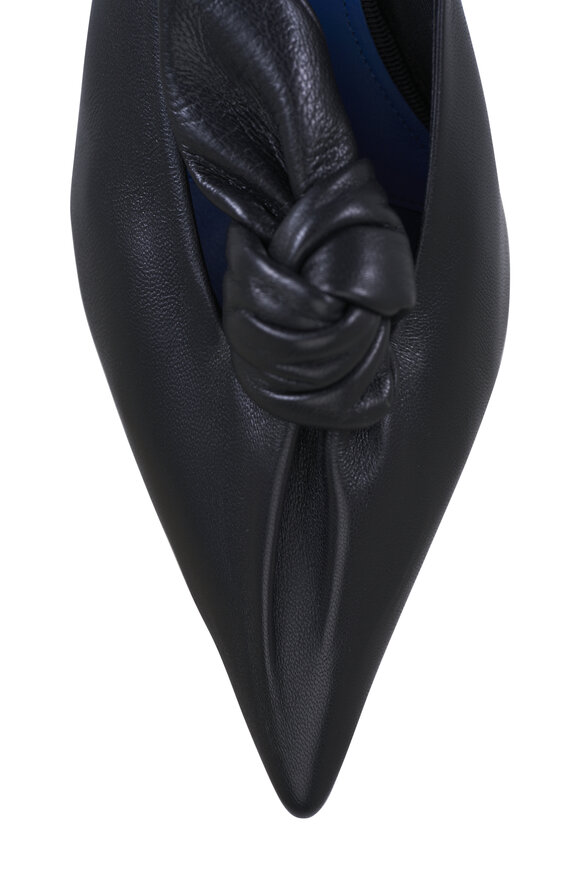 Lanvin Midnight Step Black Leather Bow Pump, 50mm - view 7