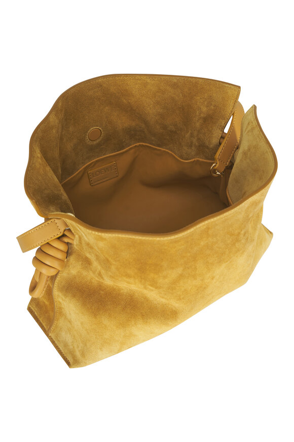 Loewe Medium Flamenco Ochre Suede Clutch - view 7