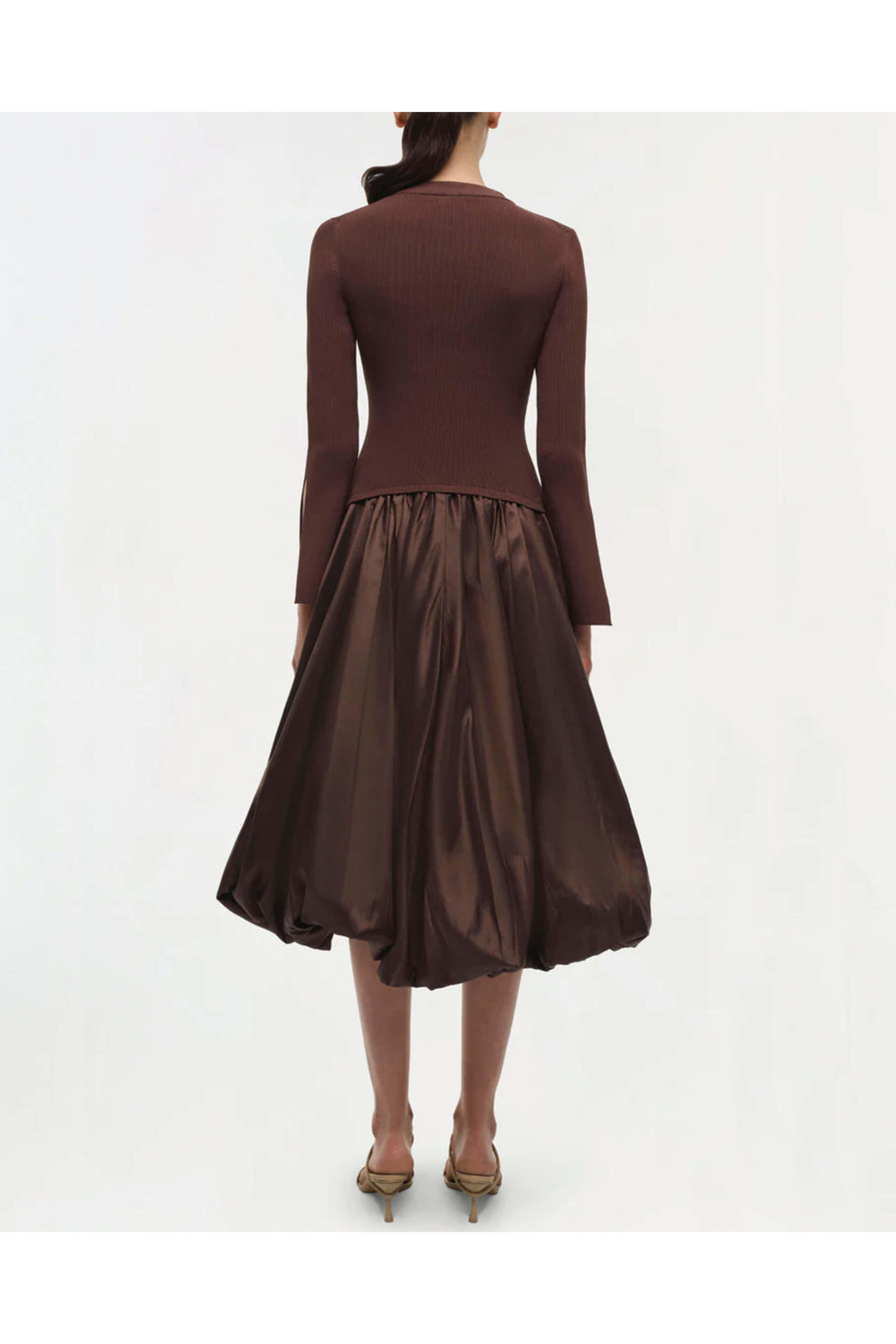 Simkhai - Chocolate Kenlie Mockneck Midi Dress | Mitchell Stores