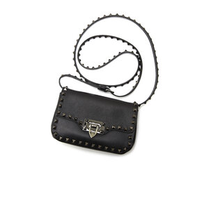 VALENTINO バッグ Valentino Garavani - Black Leather Gun Stud Mini Flap Bag