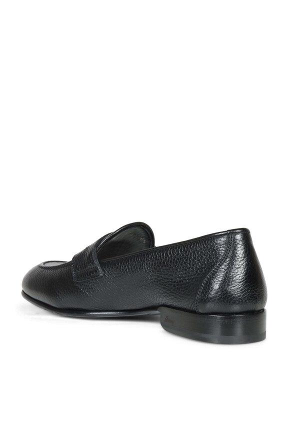 Brioni Black Deerskin Penny Loafer - view 3