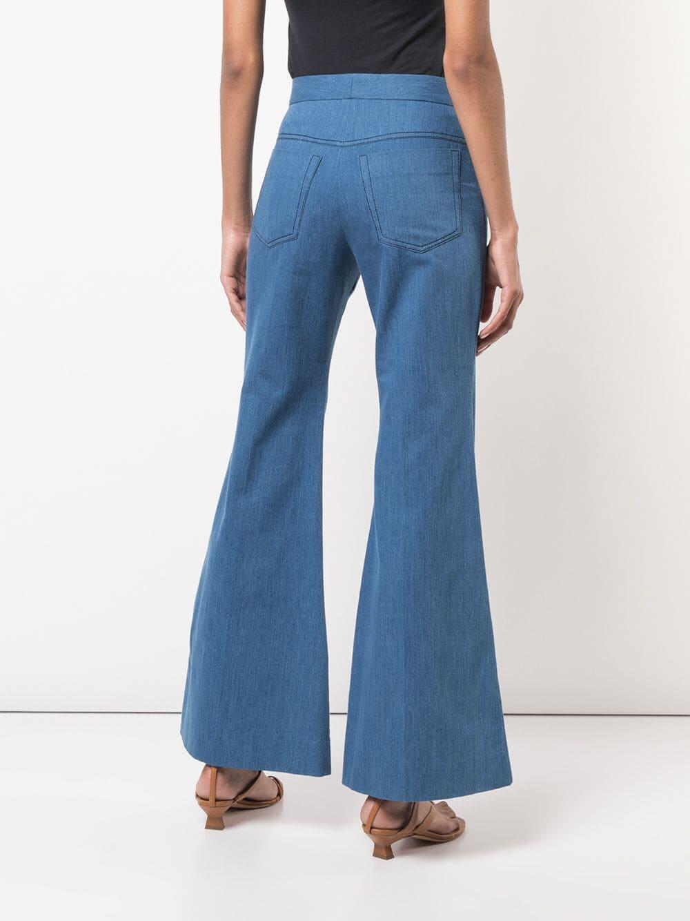 Derek Lam - Light Indigo Cotton Flare Leg Pant