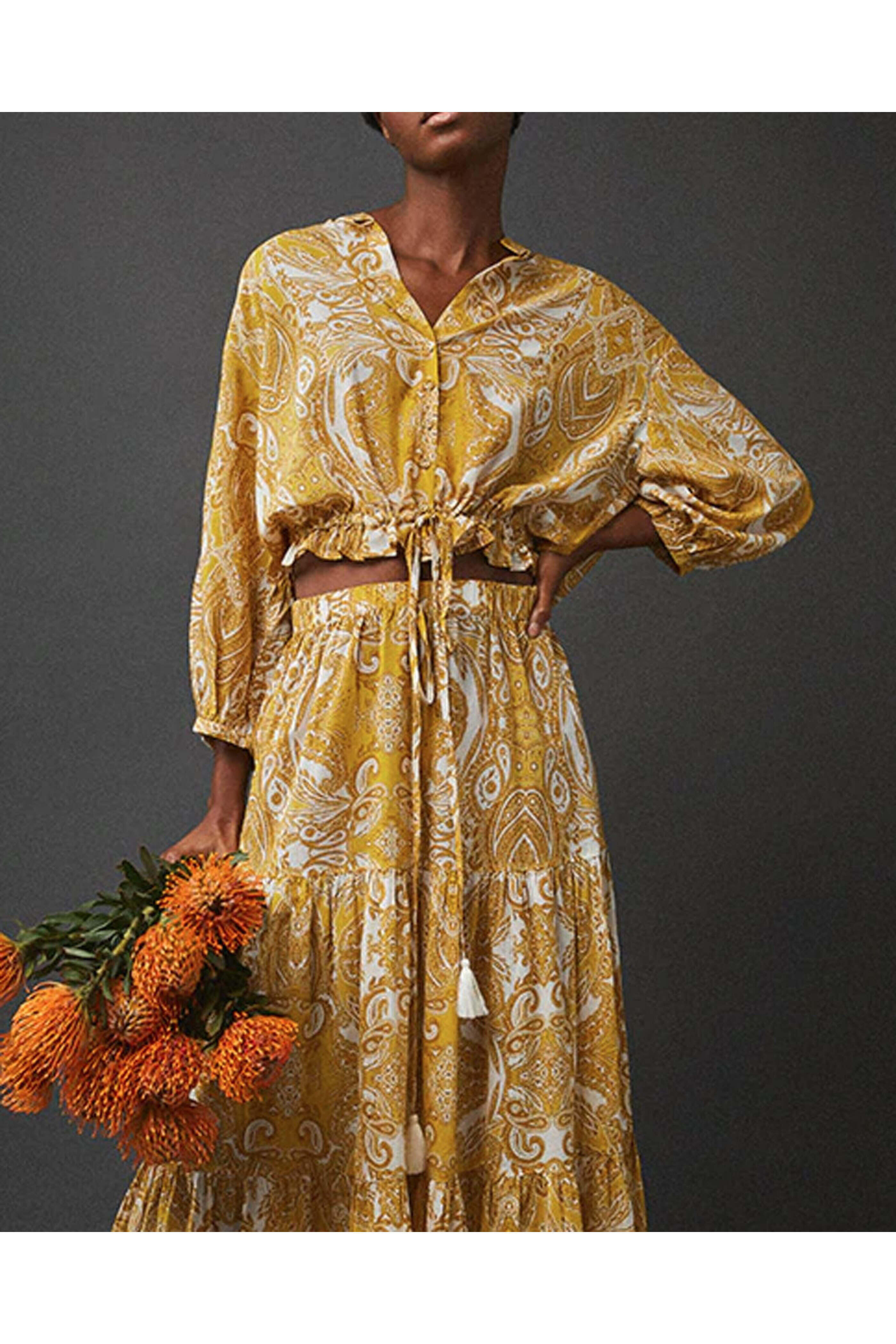 Cara Cara - Yellow Paisley Perrin Top