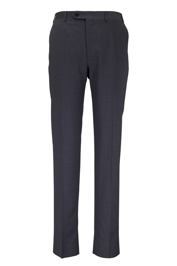 Canali - Gray & Light Blue Pinstriped Wool Suit