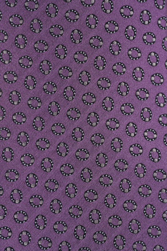 Zegna Pink Geometric Print Silk Necktie - view 2