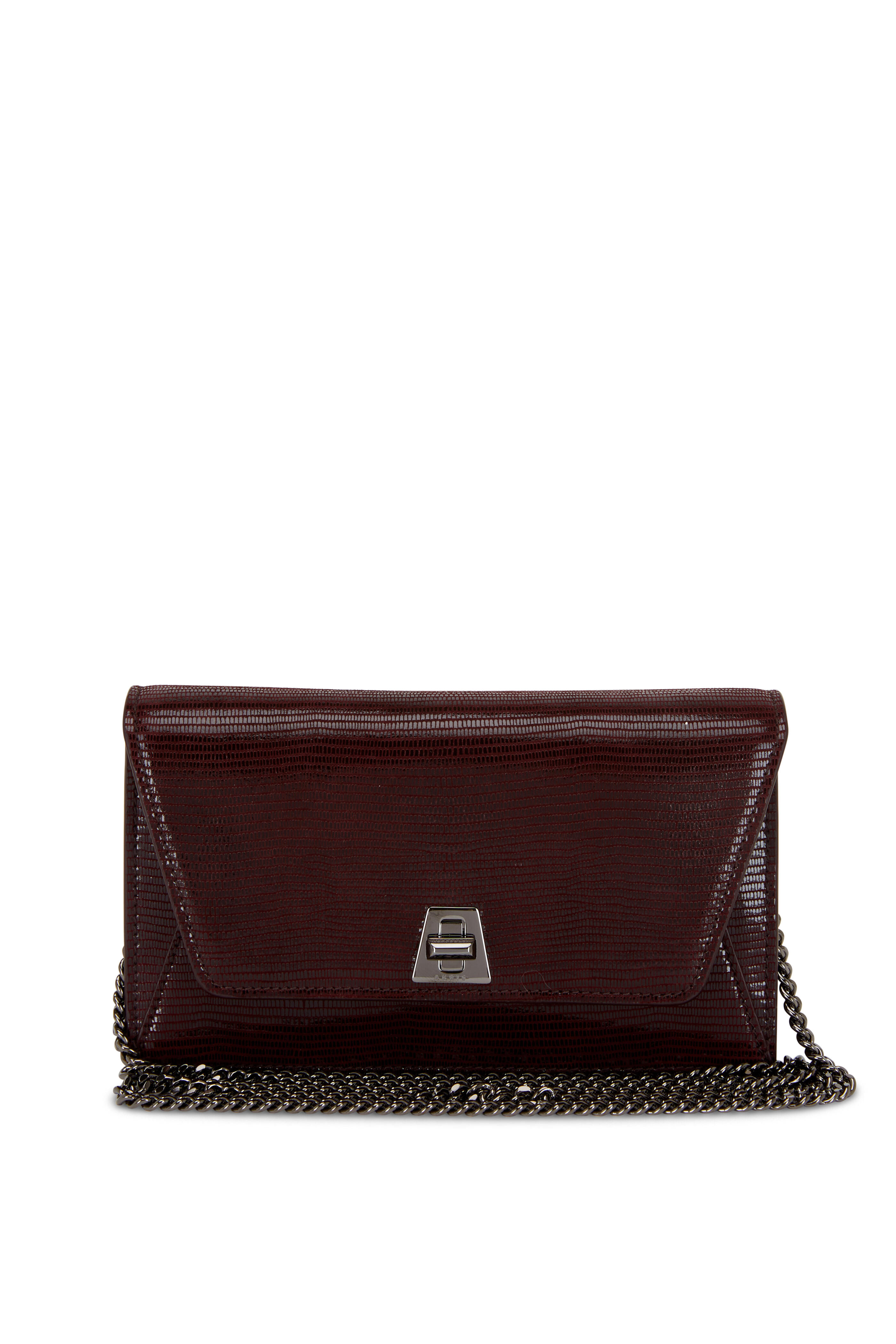 Akris - Anouk Cashmere Lamé Lizard Envelope Shoulder Bag