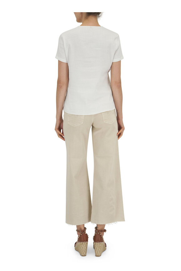 Peter Cohen Breeze Ivory Linen Stretch Ethnic Top  - view 4