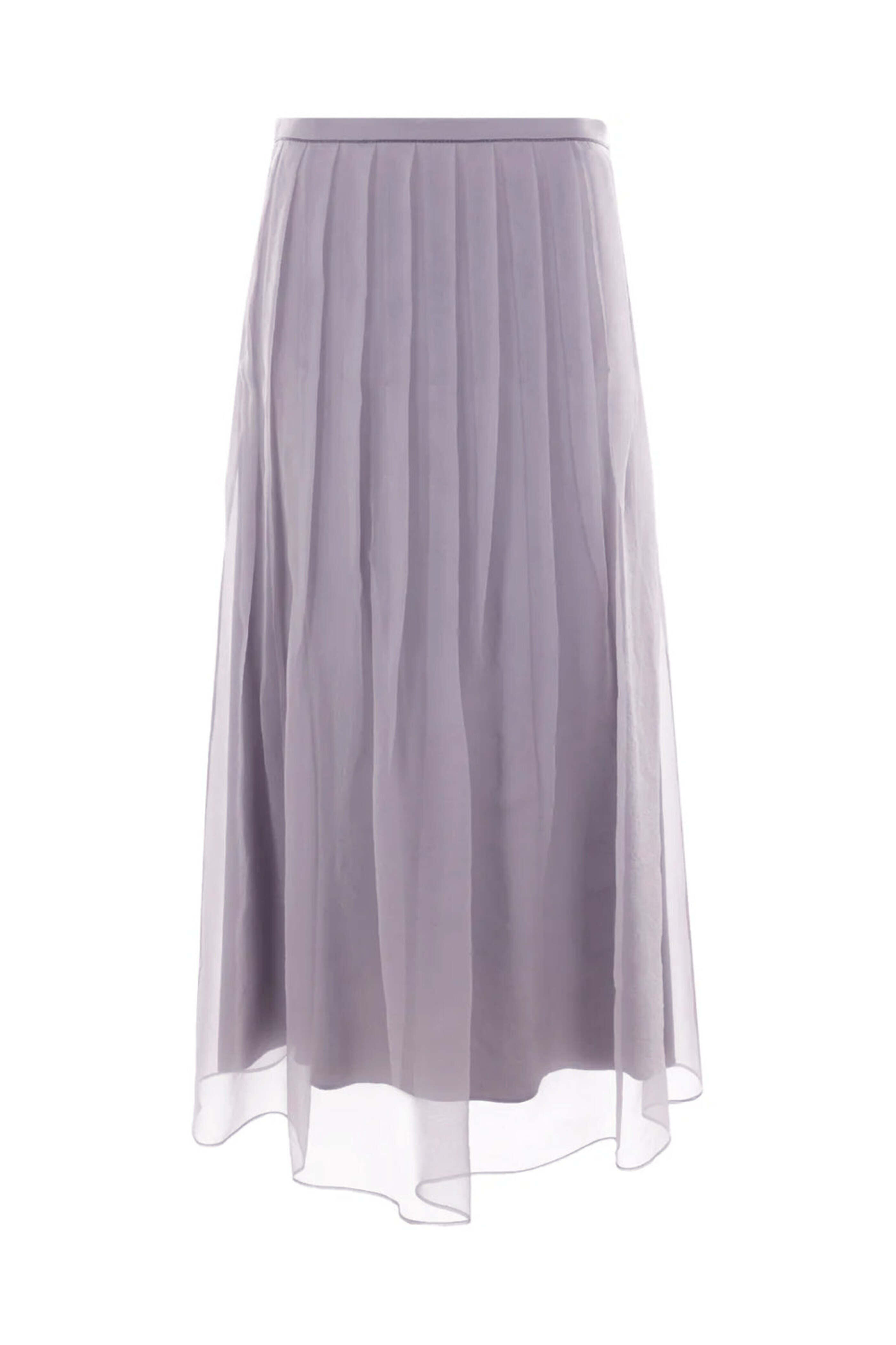 スカート BRUNELLO CUCINELLI Brunello Cucinelli Skirts Purple Brunello Cucinelli - Purple Ash Organza Pleated Midi Skirt