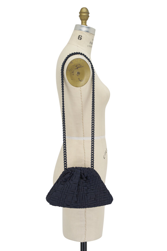 Maria La Rosa - Mini Game Navy Woven Ribbon Bag 