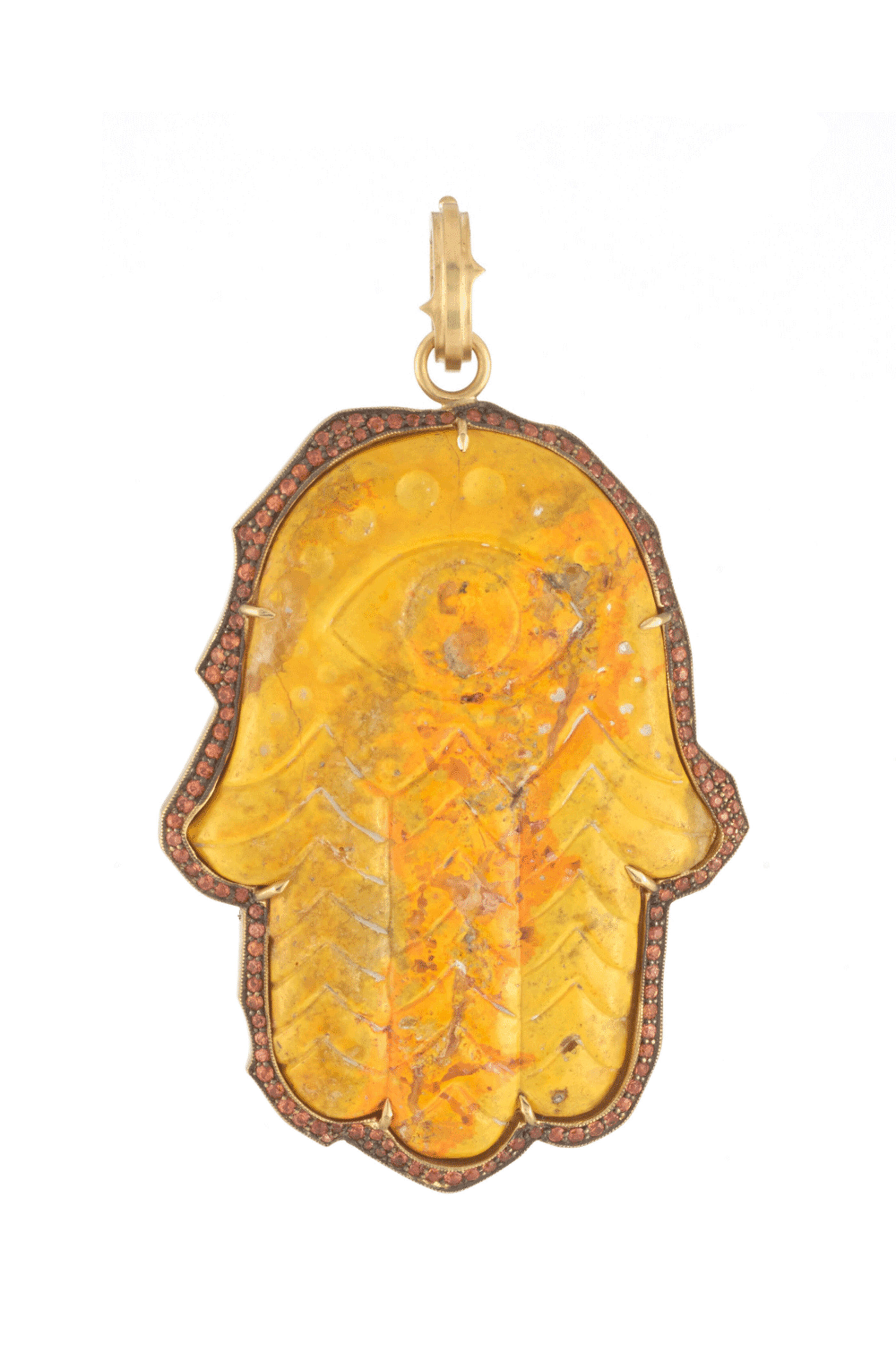 Sylva & Cie - Bumble Bee and Sapphire Hand Pendant - view 1