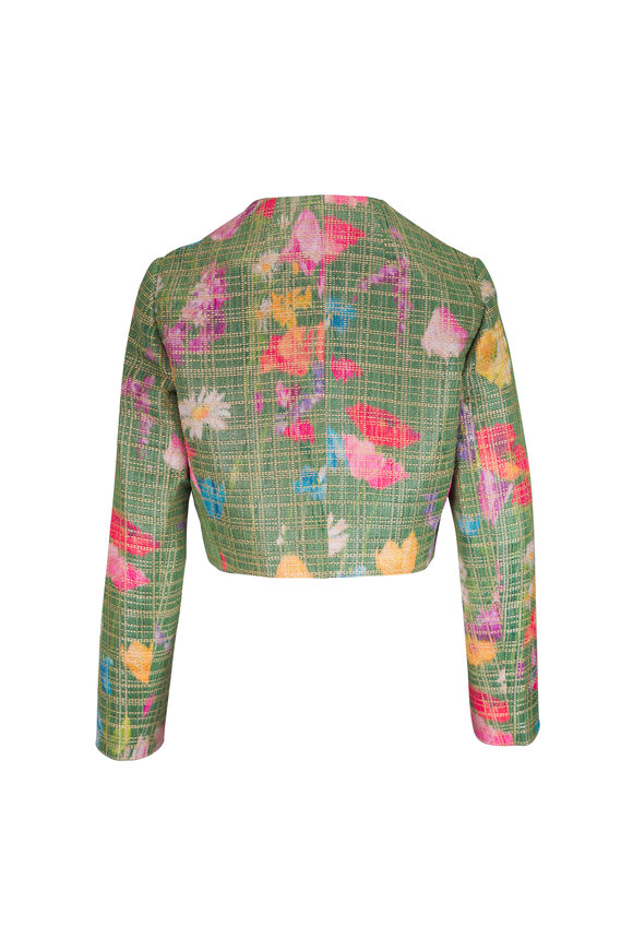 Lela Rose Cactus Multicolor Floral Raffia Jacket - view 2