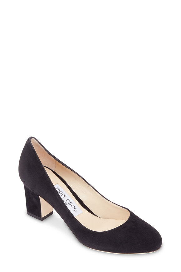 Jimmy Choo - Billie Black Suede Block Heel Pump, 65mm