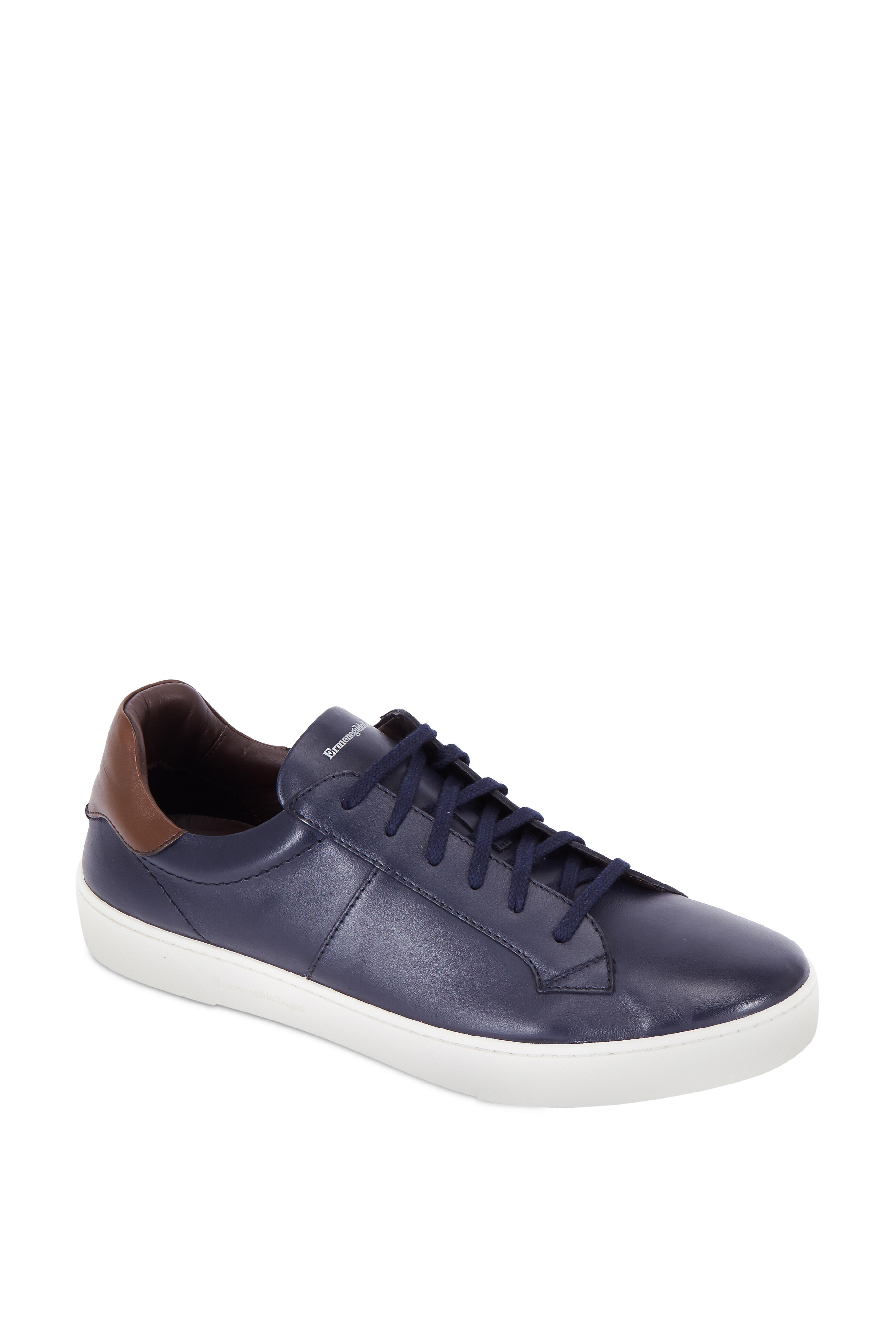 Zegna - Vittorio Navy Blue Leather Sneaker