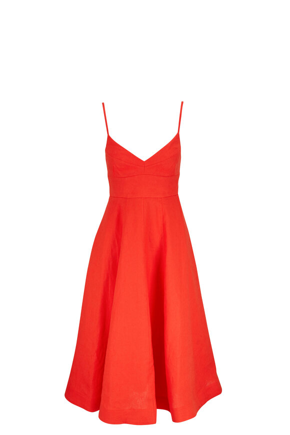 Zimmermann - Wonderland Red Linen Picnic Dress 