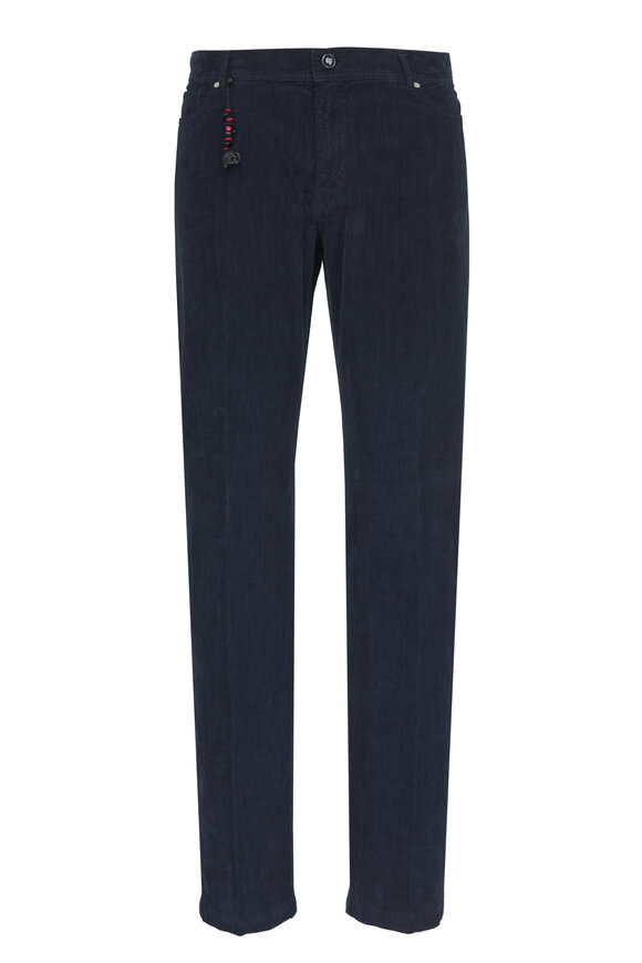 Marco Pescarolo Nerano Navy Blue Corduroy Five Pocket Pant - view 1