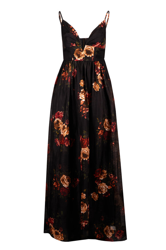 Cara Cara Pero Ariana Flora Black Gown - view 1