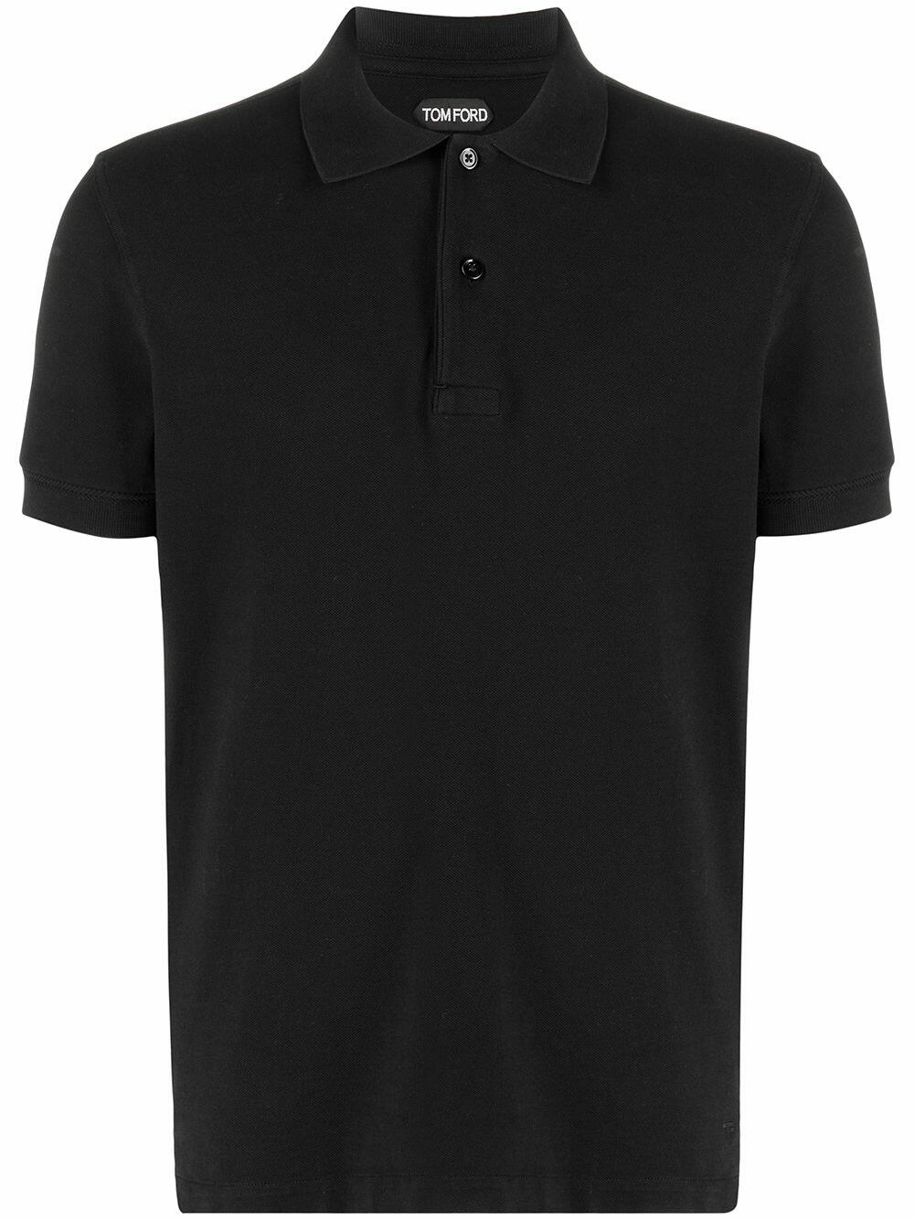 Tom Ford - Black Short Sleeve Piqué Tennis Polo