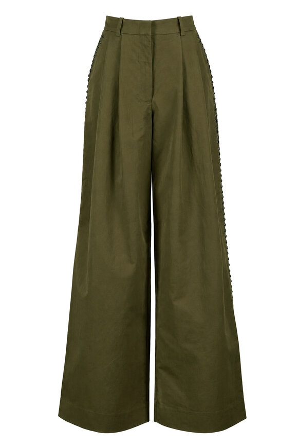 Essentiel Antwerp Korrupt Dark Green Studded Pant - view 1