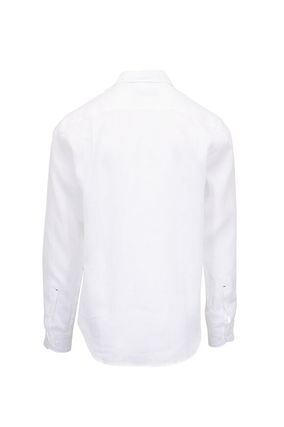 Orlebar Brown Giles Applique White Linen Sport Shirt - view 2