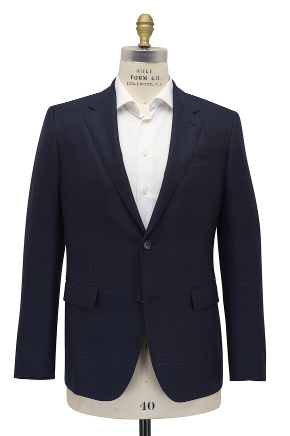 Zegna - Navy Tonal Plaid Wool Sportcoat