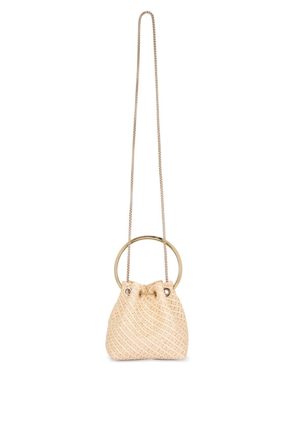 Jimmy Choo Bon Bon Natural & Gold Top Handle Bucket Bag - view 4