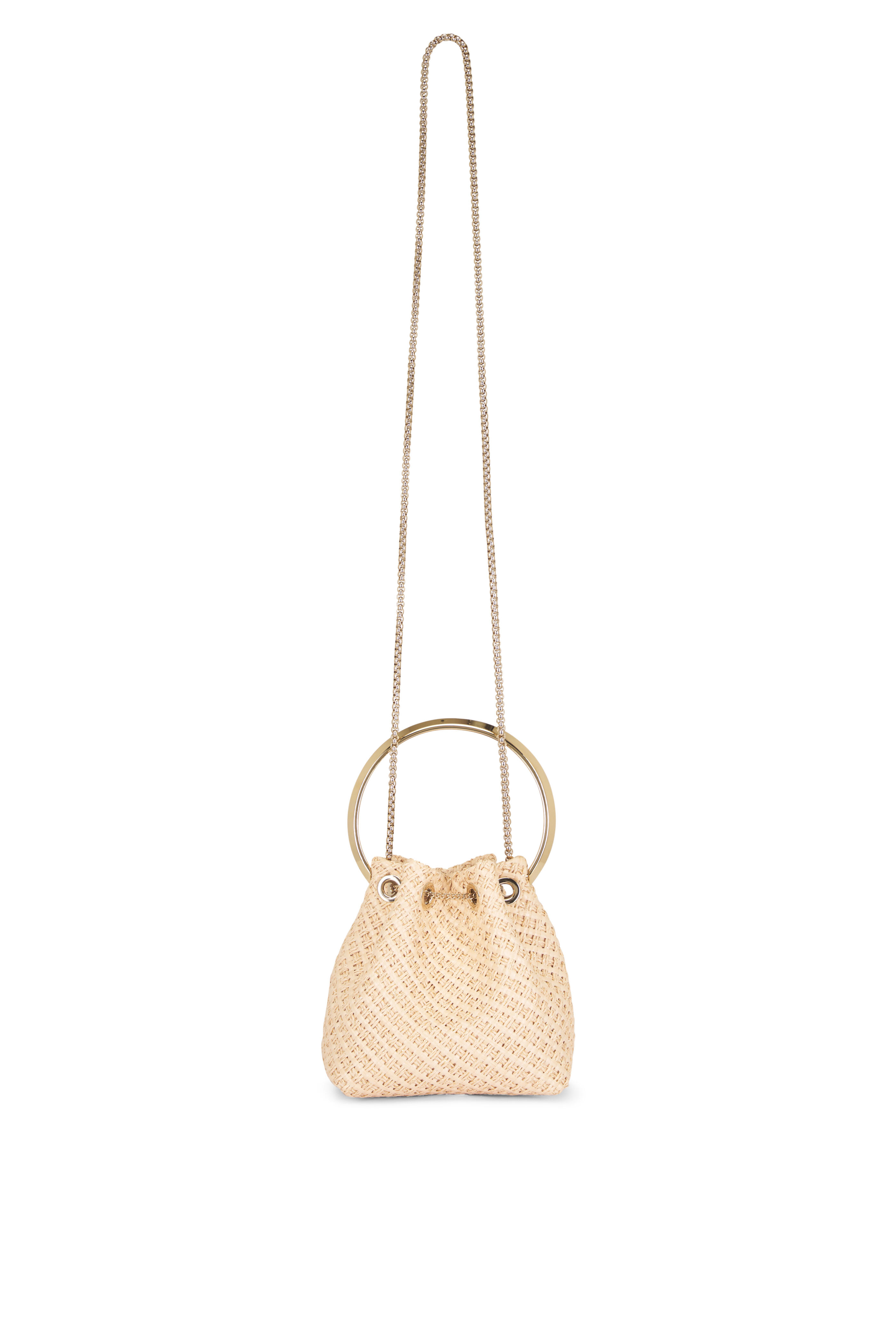 Jimmy Choo - Bon Bon Natural & Gold Top Handle Bucket Bag - view 4