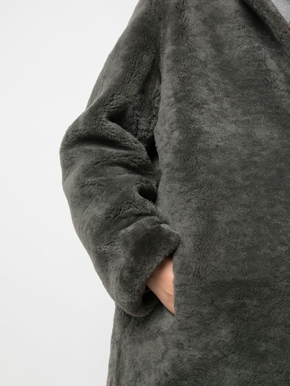 Yves Salomon - Olive Green Shearling Long Coat