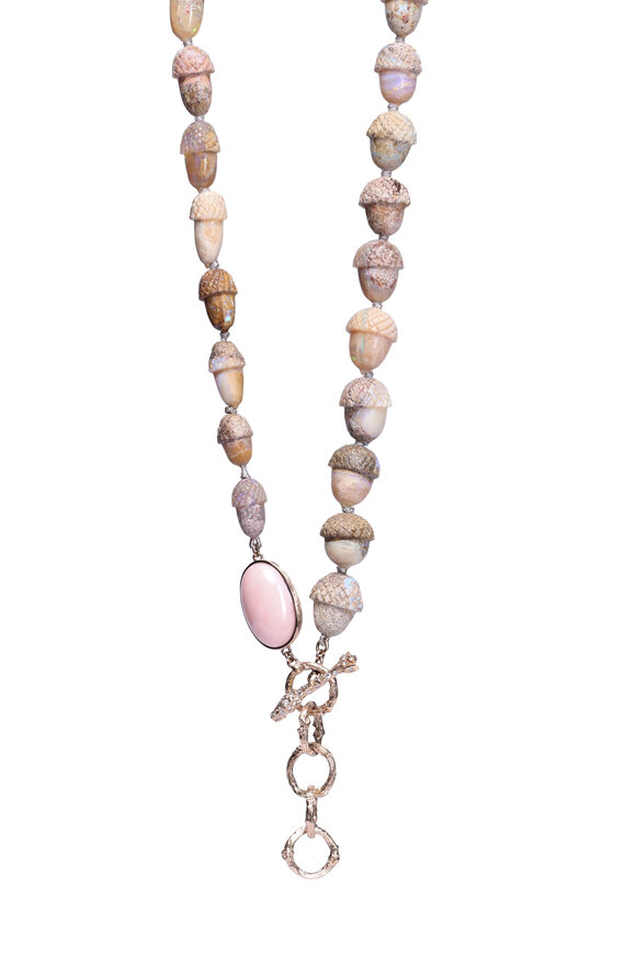 K. Brunini Jewels Carved Opal Acorn & Oral Beaded Necklace