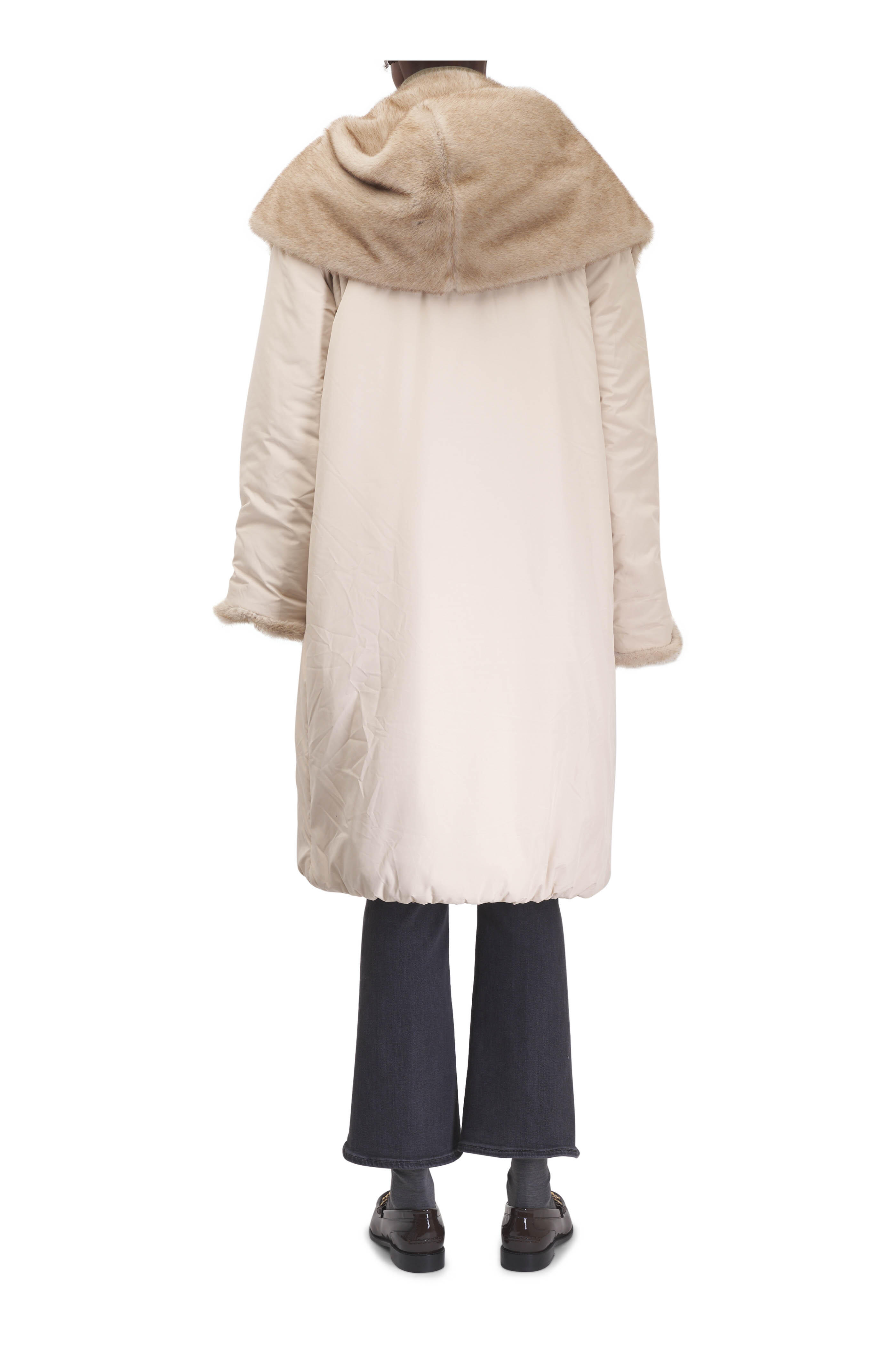 Antonelli - Gavi Cream Long Faux Fur Coat
