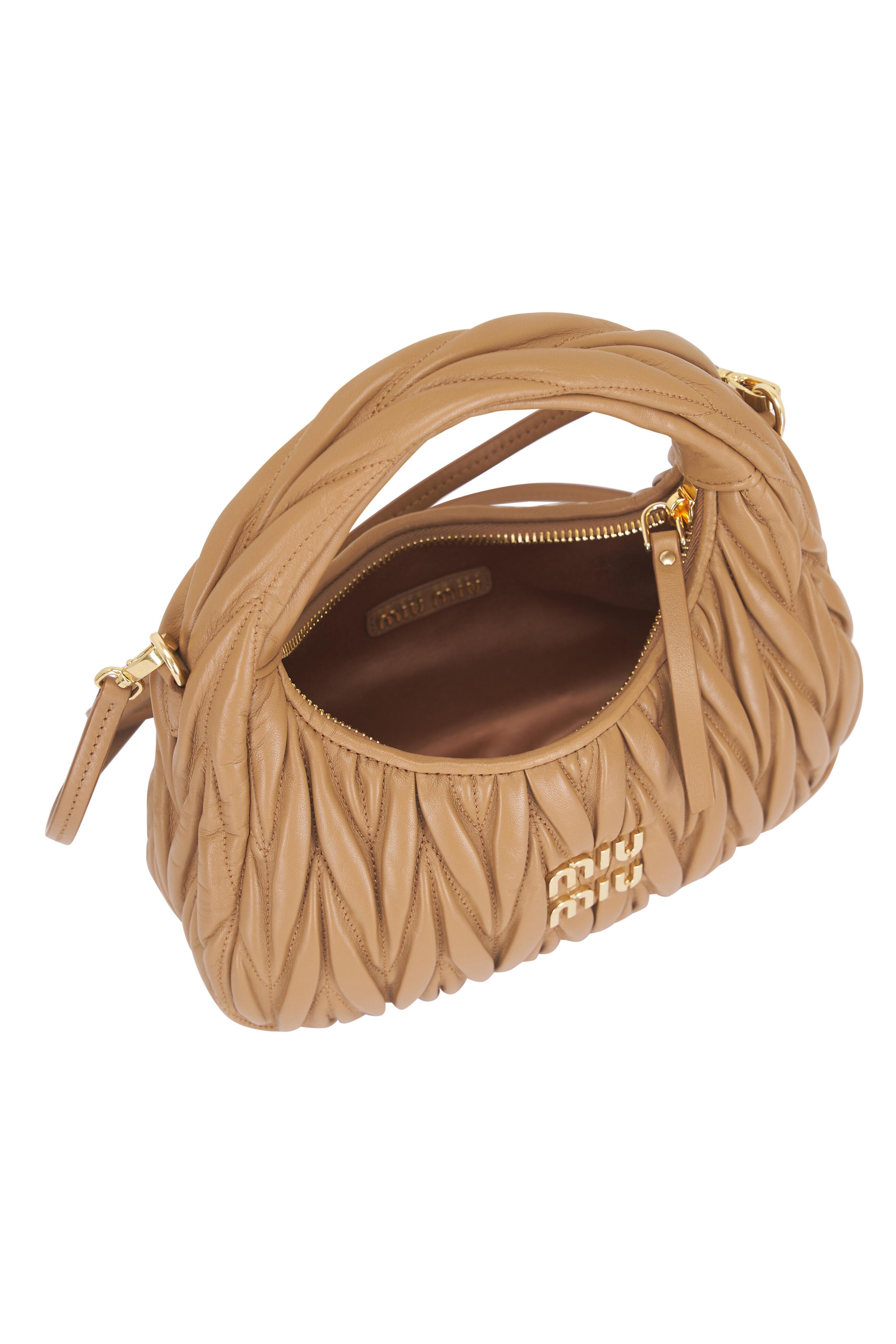 Miu Miu - Small Wander Caramel Quilted Crossbody