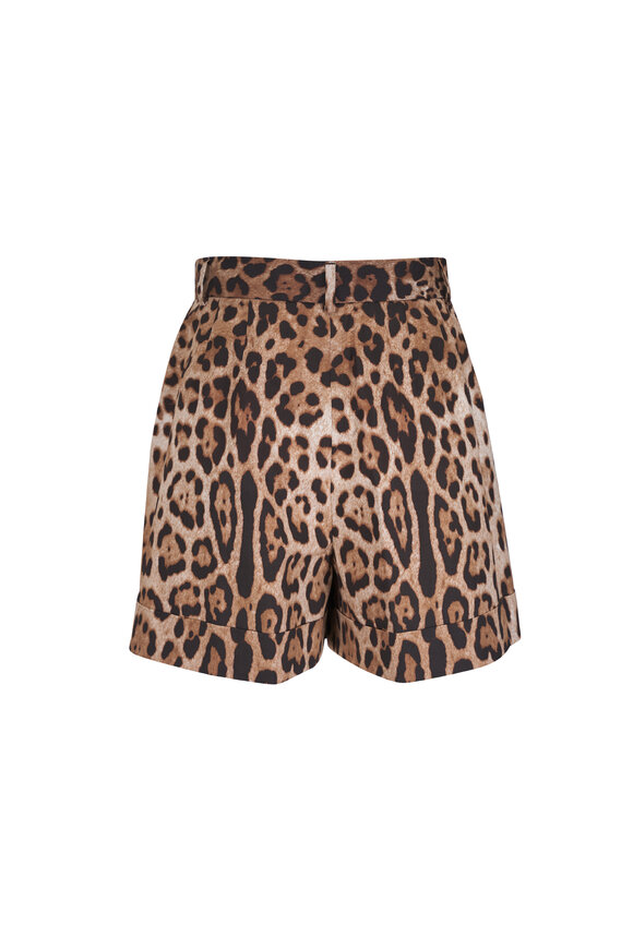 Dolce & Gabbana Animal Print Cotton Poplin Shorts - view 3