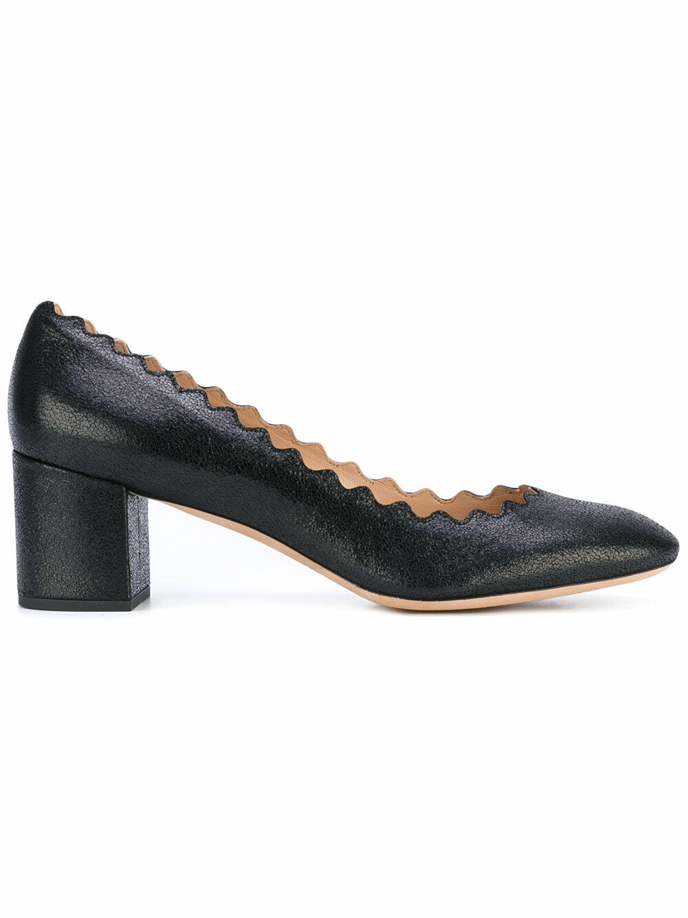 Chloé - Lauren Black Metallic Leather Pump, 50mm