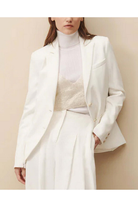 TWP White Zip Cuff Boyfriend Blazer - view 2